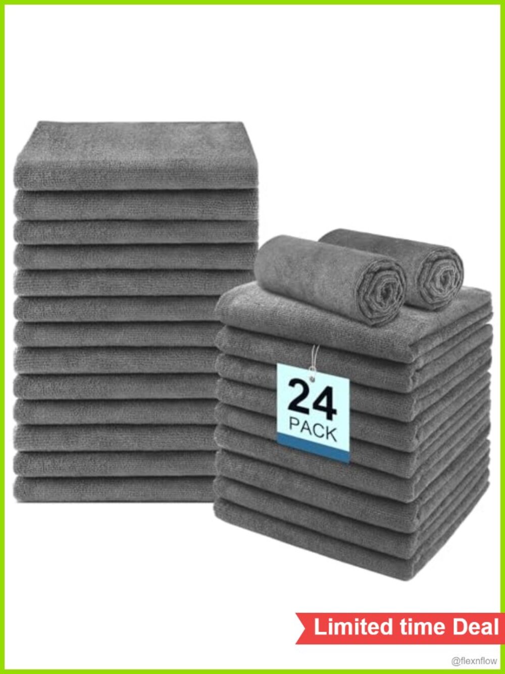 24 Pack Microfiber Hand Towels Set Highly Absorbent Salon Gym Towels